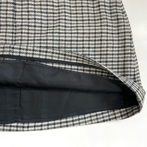 Aritzia Wilfred Wool Cashmere Blend Houndstooth Mini Skirt Sz 8 - Picture 9 of 14